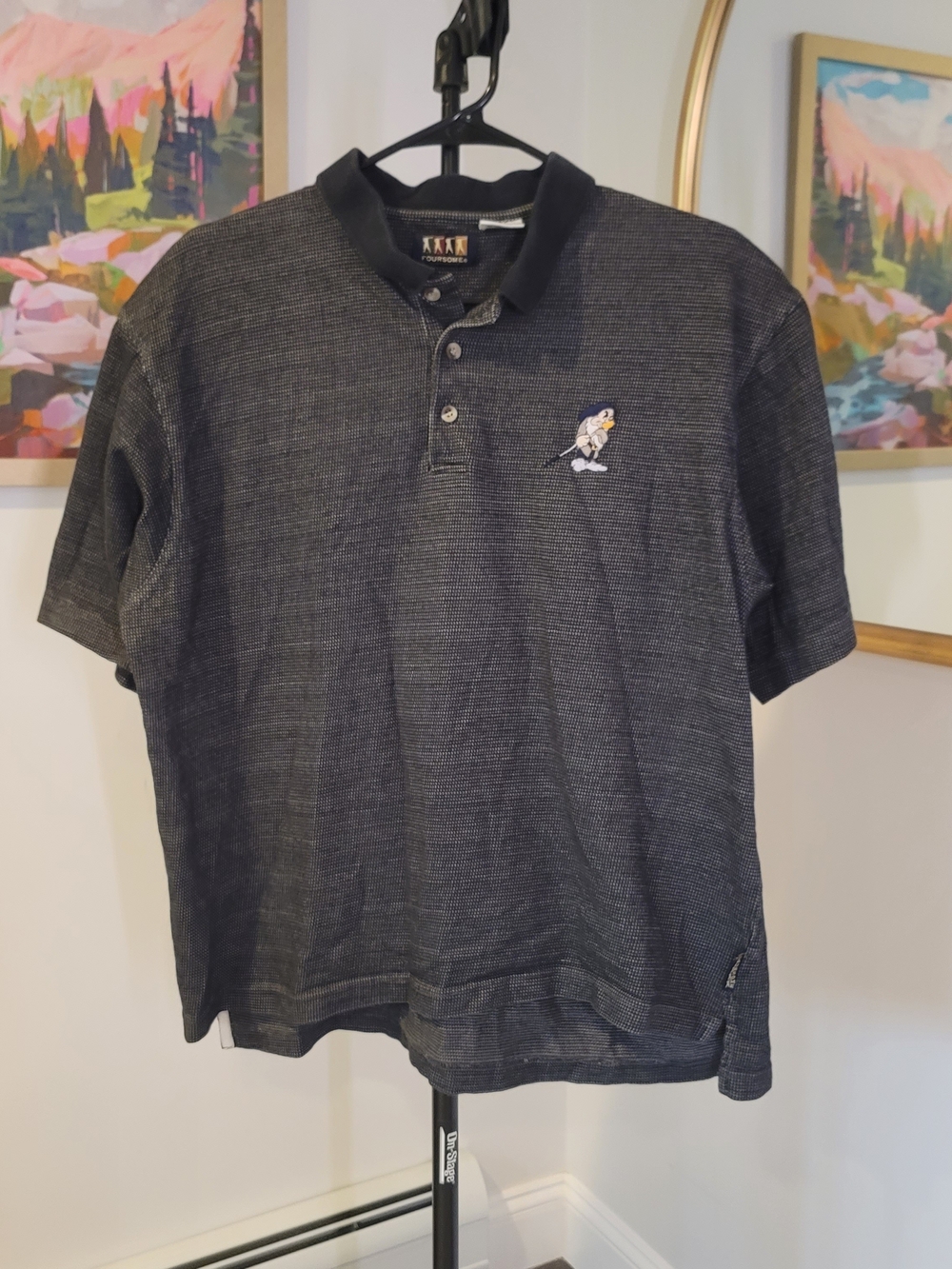 FOURSOME Vintage 90s Disney Grumpy Golf Shirt 100% Cotton Men's Size XXL